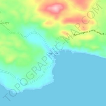 Baganian topographic map, elevation, terrain