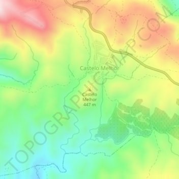 Castelo Melhor topographic map, elevation, terrain