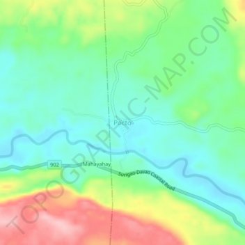 Pocto topographic map, elevation, terrain