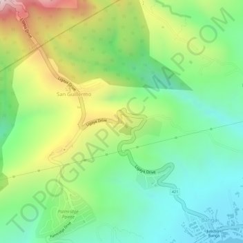 Laeuna De Taal Lake View topographic map, elevation, terrain