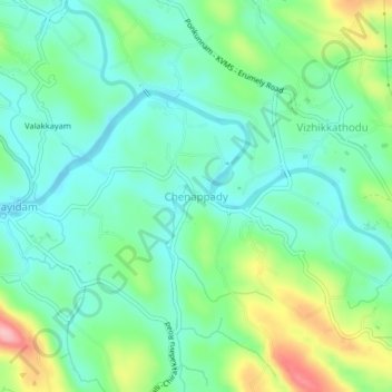 Chenappady topographic map, elevation, terrain