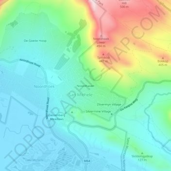 Noordhaven topographic map, elevation, terrain