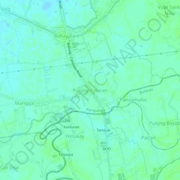 Pulong Palazan topographic map, elevation, terrain