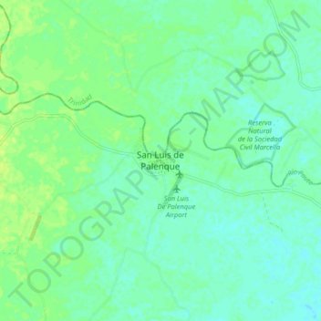 San Luis de Palenque topographic map, elevation, terrain