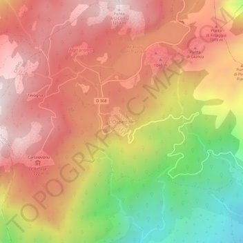 L'Ospedale topographic map, elevation, terrain