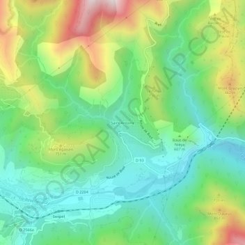 Saint Antoine topographic map, elevation, terrain