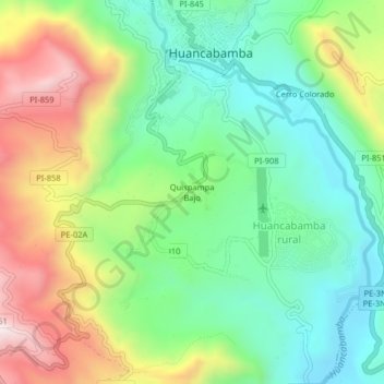 Quispampa Bajo topographic map, elevation, terrain