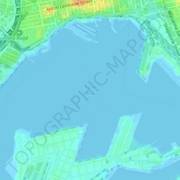 Natal Bay topographic map, elevation, terrain