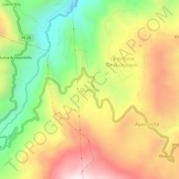 Quimina topographic map, elevation, terrain