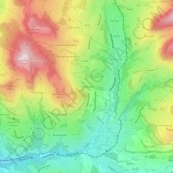 Dieterswil topographic map, elevation, terrain