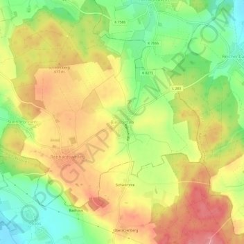 Bierstetten topographic map, elevation, terrain