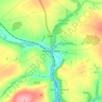 Wolf's Castle topographic map, elevation, terrain