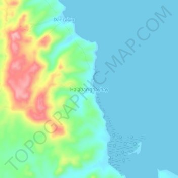 Halabangbaybay topographic map, elevation, terrain