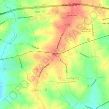 Kelton topographic map, elevation, terrain