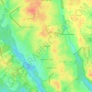 Tamerlane topographic map, elevation, terrain