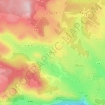 Moucher topographic map, elevation, terrain