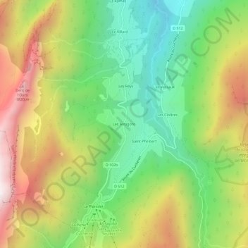 Les Arragons topographic map, elevation, terrain