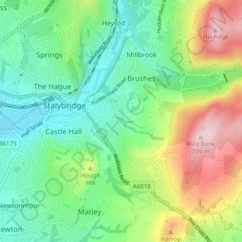 Stocks topographic map, elevation, terrain