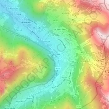 Le Clos du Tour topographic map, elevation, terrain