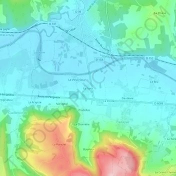 Le Gour topographic map, elevation, terrain