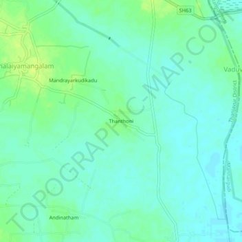 Thanthoni topographic map, elevation, terrain
