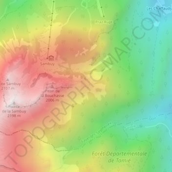 Chalets de la Bouchasse topographic map, elevation, terrain