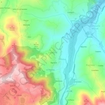 Ceretolo topographic map, elevation, terrain