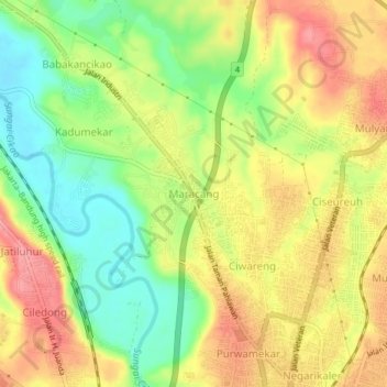 Maracang topographic map, elevation, terrain