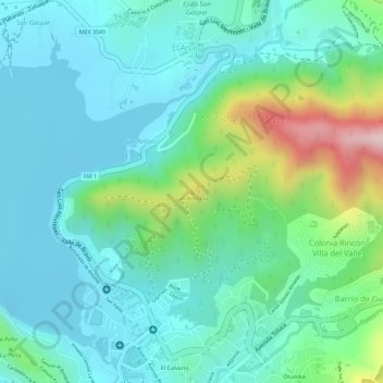 San Antonio topographic map, elevation, terrain