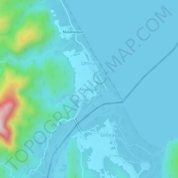 Abungan topographic map, elevation, terrain