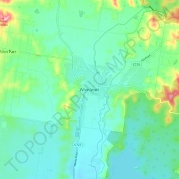 Whittlesea topographic map, elevation, terrain