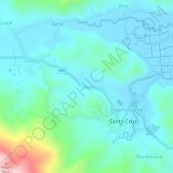 Lipa topographic map, elevation, terrain
