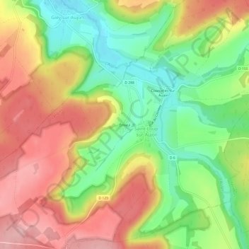 Ériseul topographic map, elevation, terrain