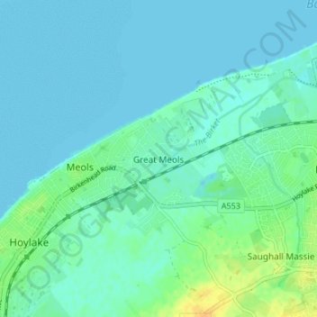 Great Meols topographic map, elevation, terrain