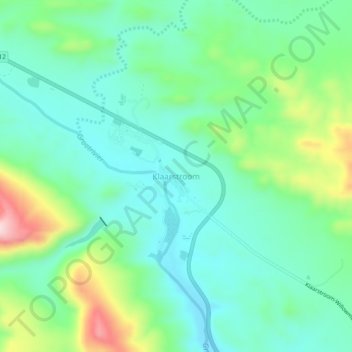 Klaarstroom topographic map, elevation, terrain
