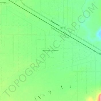 Highland Meadows topographic map, elevation, terrain