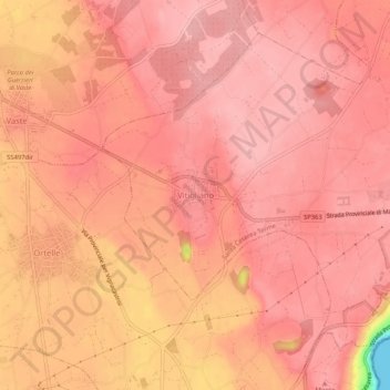 Vitigliano topographic map, elevation, terrain