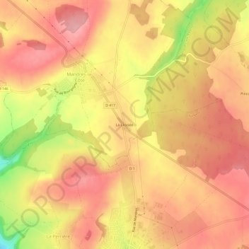 La Croisée topographic map, elevation, terrain