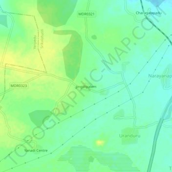 Jingillipalem topographic map, elevation, terrain