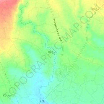 Kagio topographic map, elevation, terrain