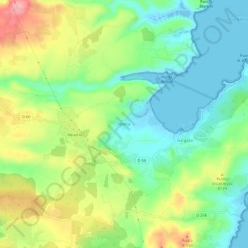 Maora topographic map, elevation, terrain