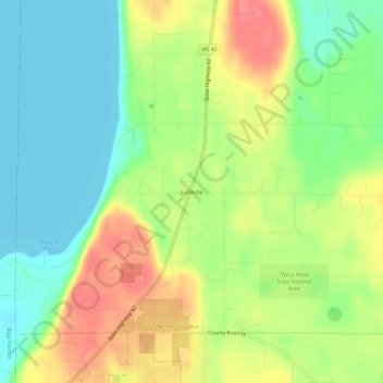 Juddville topographic map, elevation, terrain