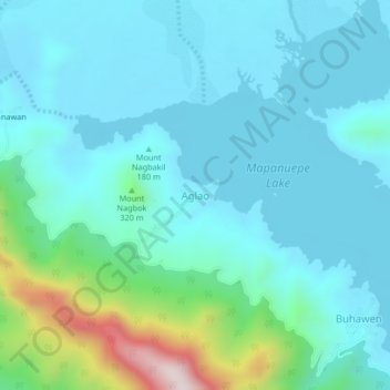 Aglao topographic map, elevation, terrain