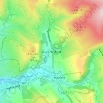 Little Hayfield topographic map, elevation, terrain