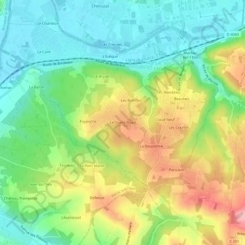 Le Grand Biard topographic map, elevation, terrain