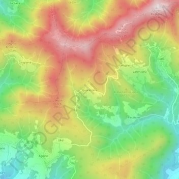 Quarazzana topographic map, elevation, terrain