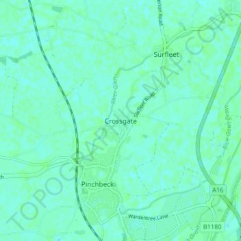 Crossgate topographic map, elevation, terrain