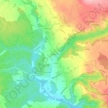 Hügelhof topographic map, elevation, terrain