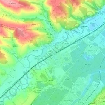 Mauer bei Amstetten topographic map, elevation, terrain
