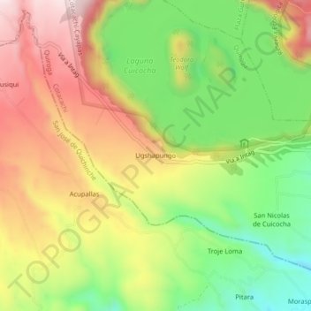 Ugshapungo topographic map, elevation, terrain
